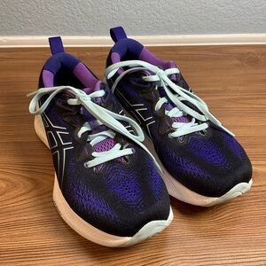 Asics Purple and Black Athletic Shoes sneakers women's size 8.5